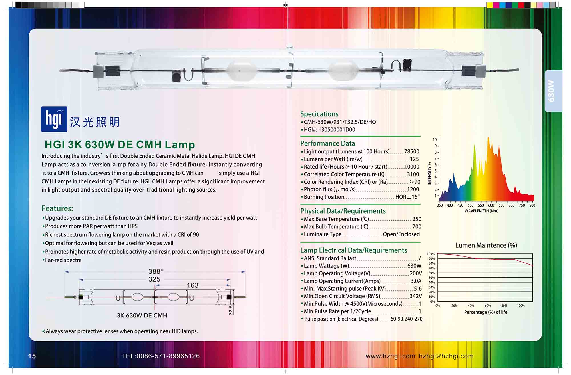 HGI 3K 630W DE CMH Lamp