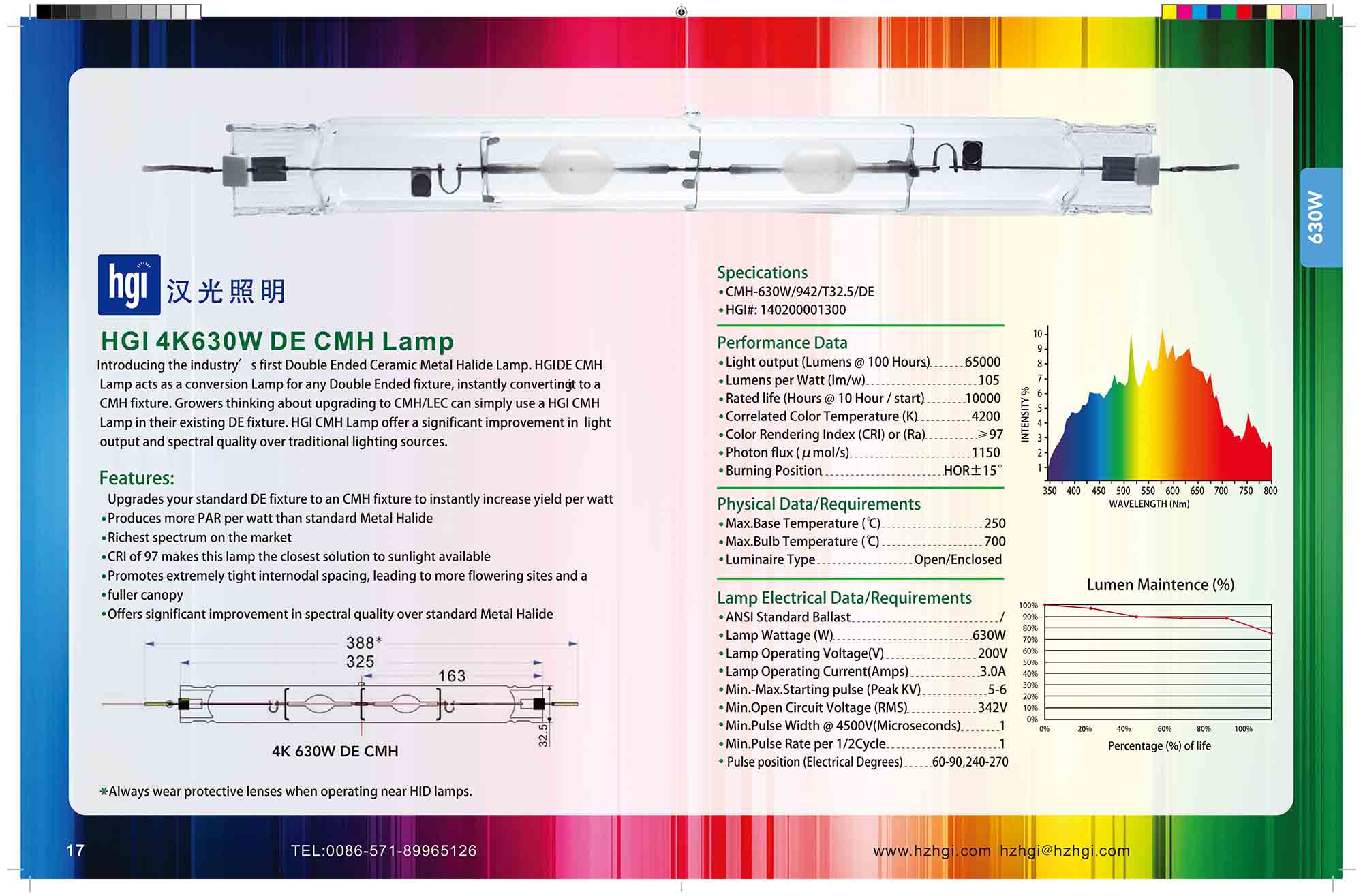 HGI 4K 630W DE CMH Lamp