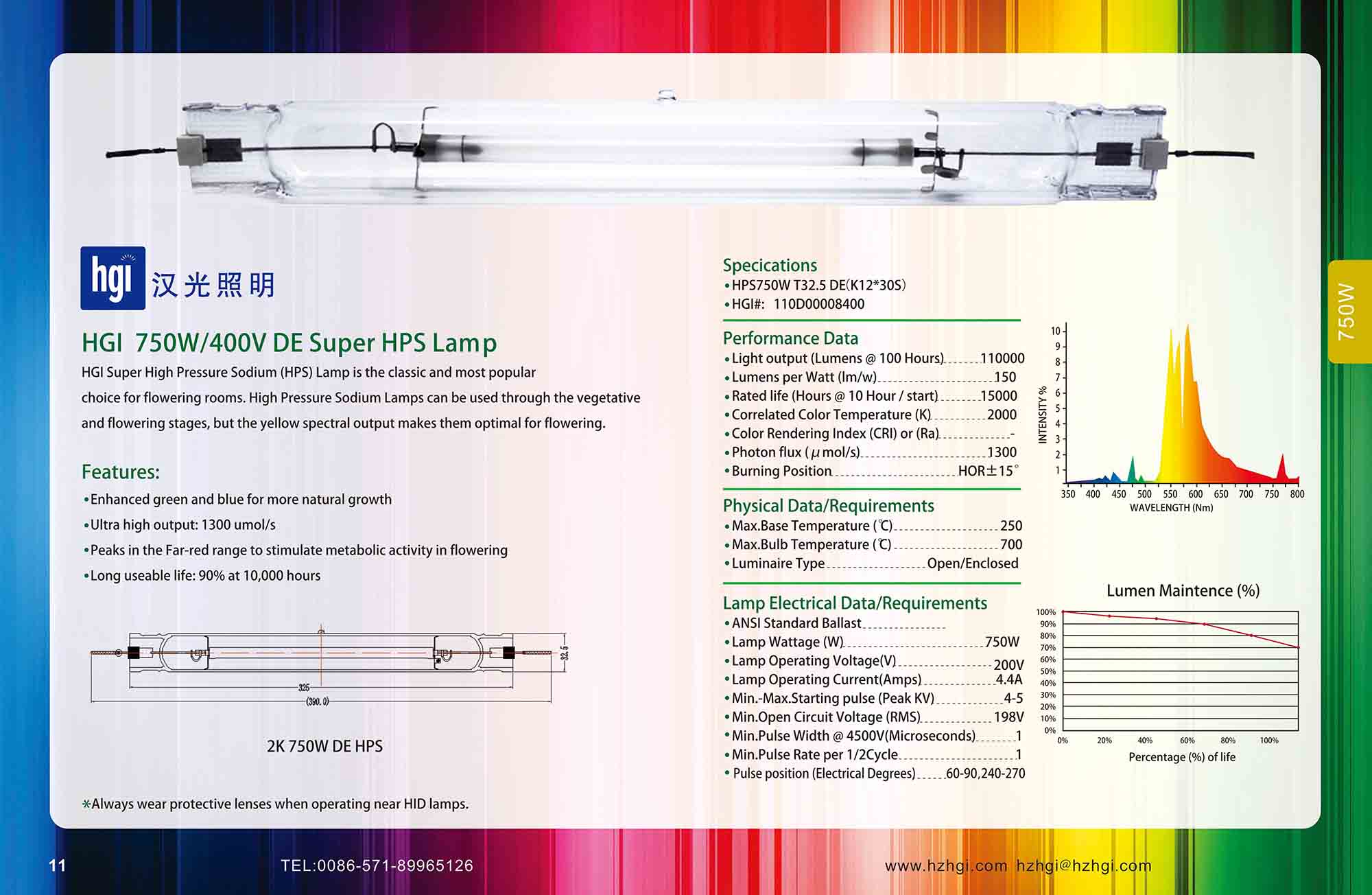 HGI 750W 400V DE Super HPS Lamp