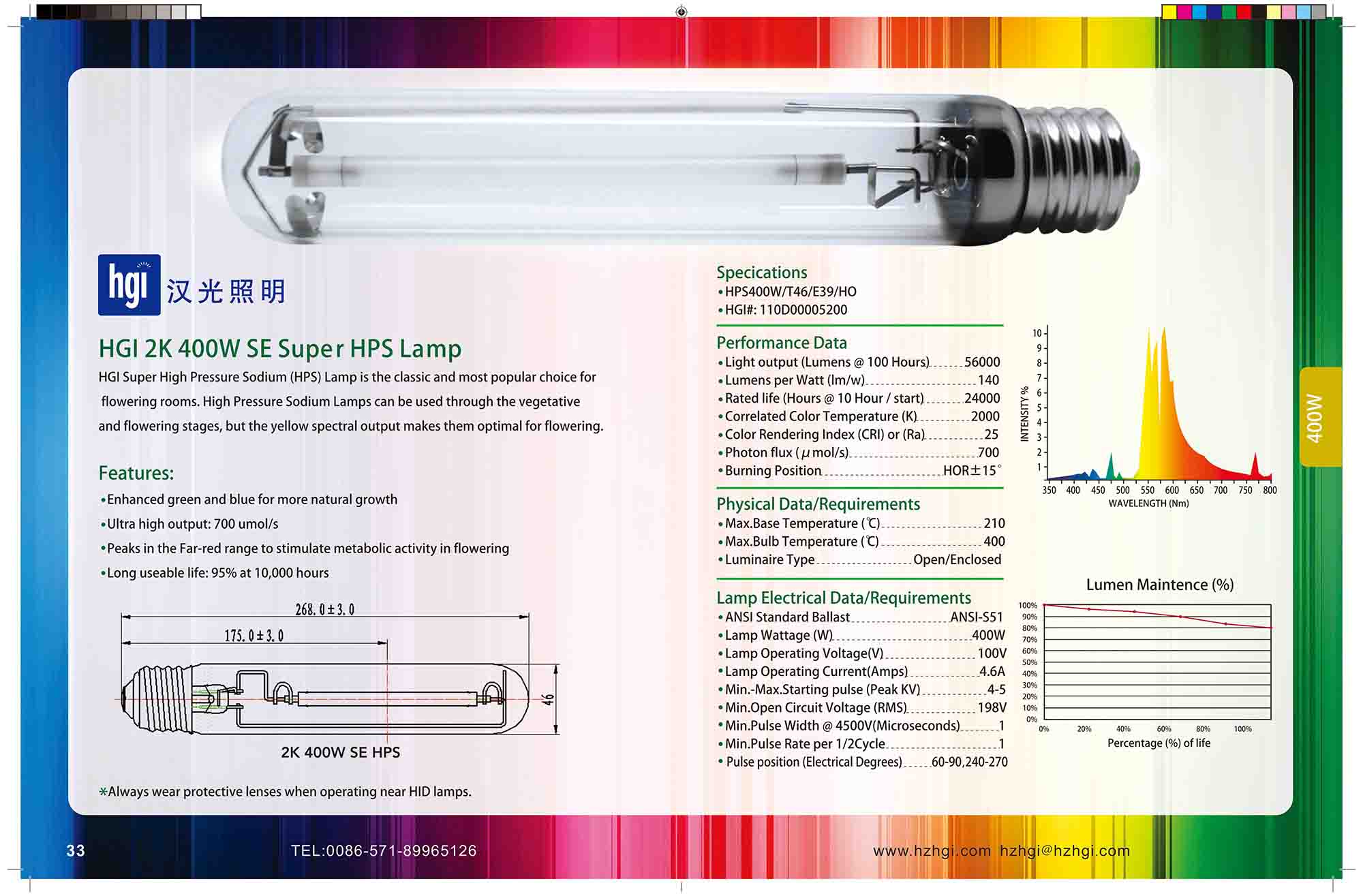 HGI 2K 400W SE Super HPS Lamp