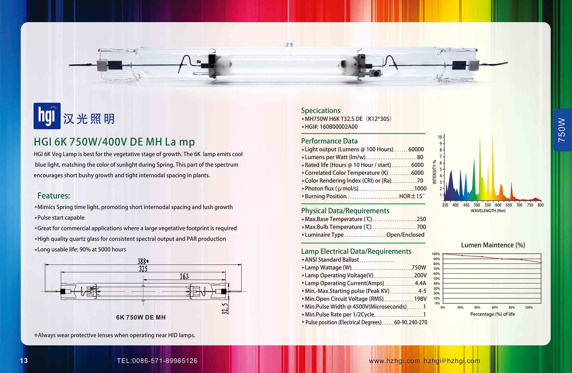 HGI 6K 750W 400V DE MH Lamp