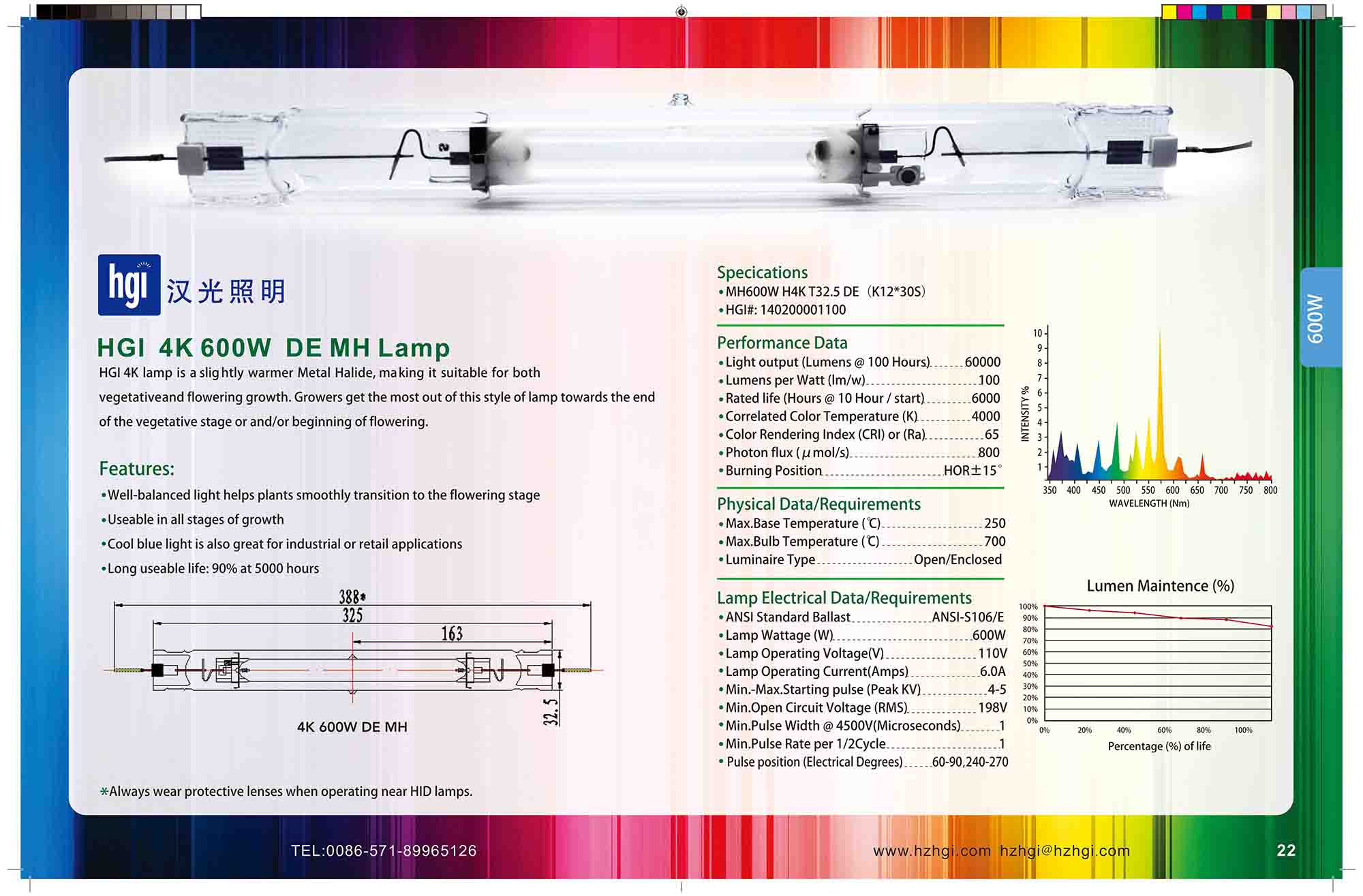 HGI 4K 600W DE MH Lamp